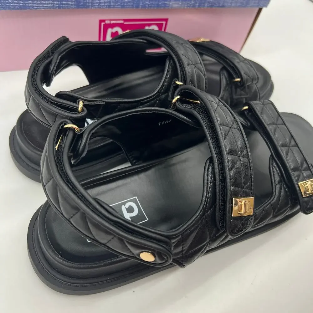 Pop Yield Open Toe Women's Footbed Sandals Black Size 11M